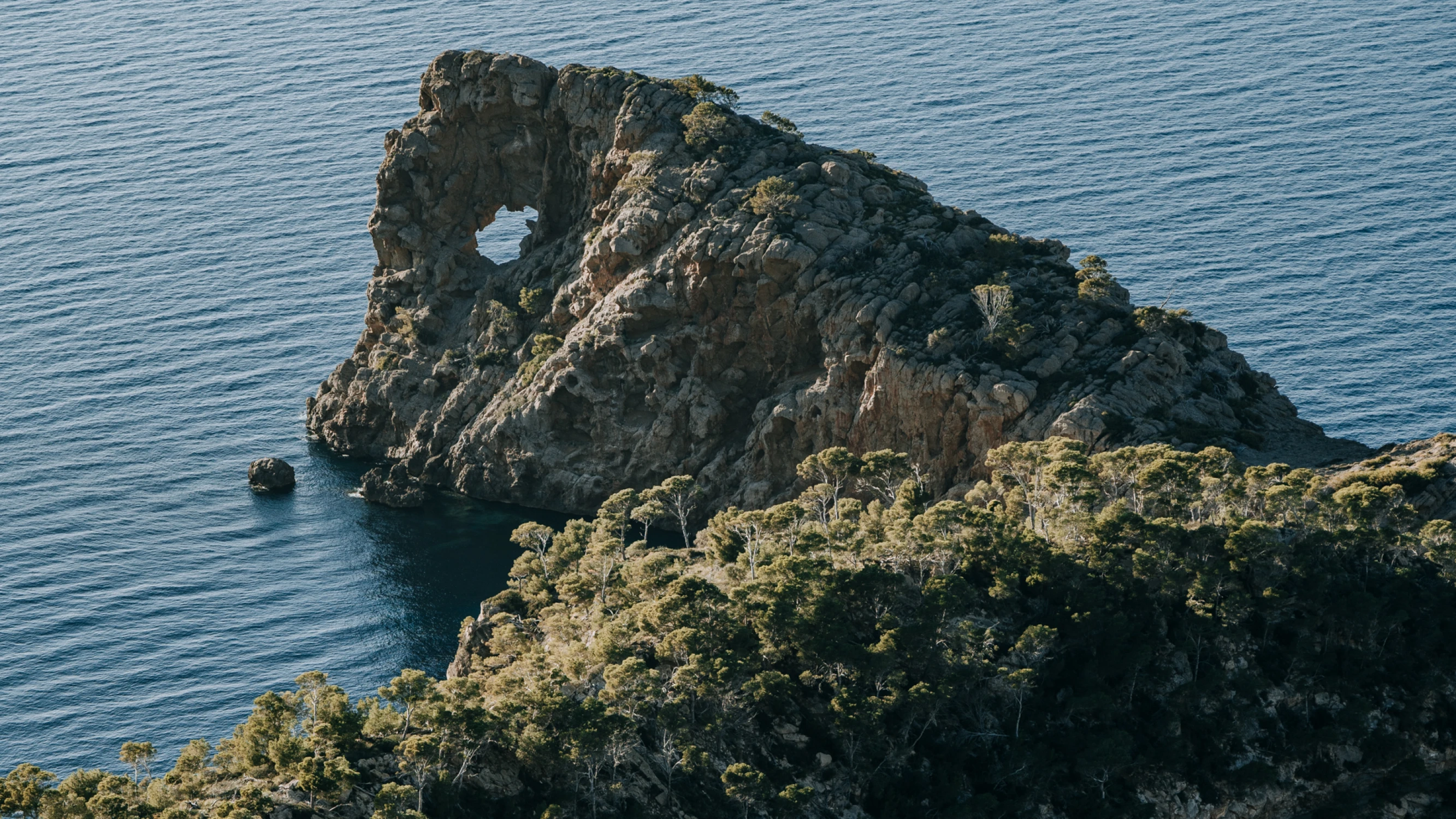 Aerial shot of a cove